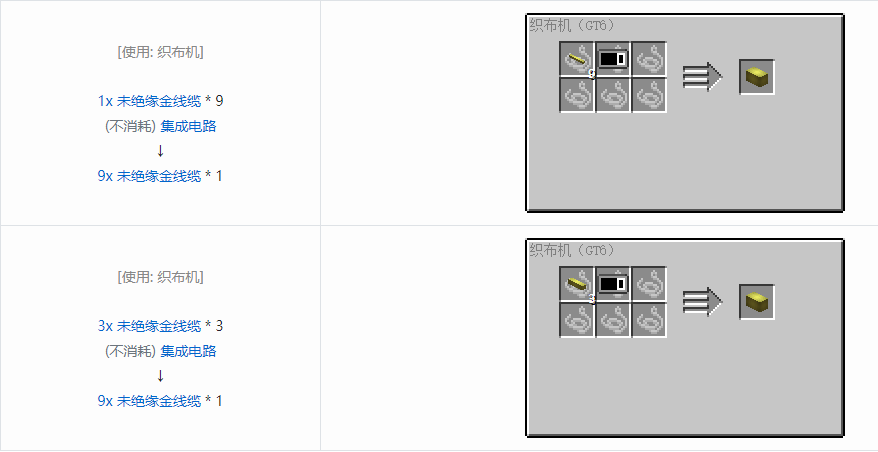 我的世界格雷科技6 9x 未绝缘线缆合成表大全