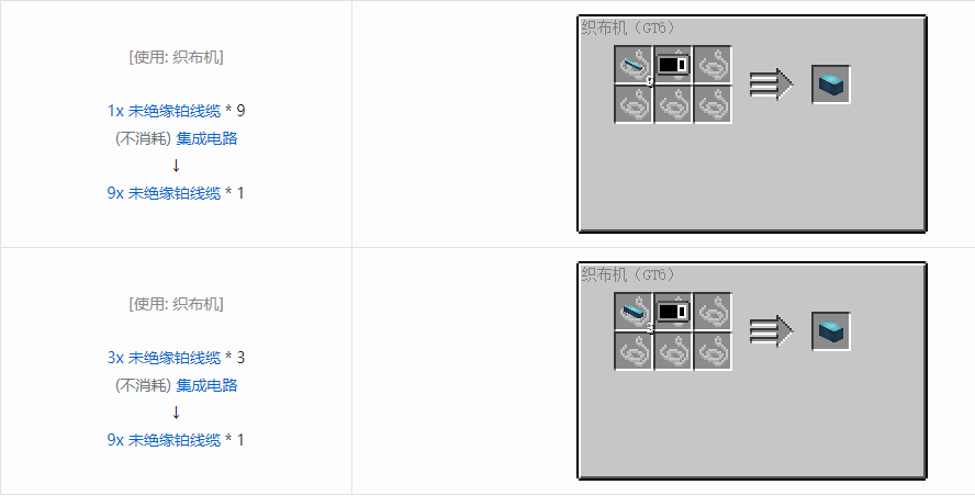 我的世界格雷科技6 9x 未绝缘线缆合成表大全