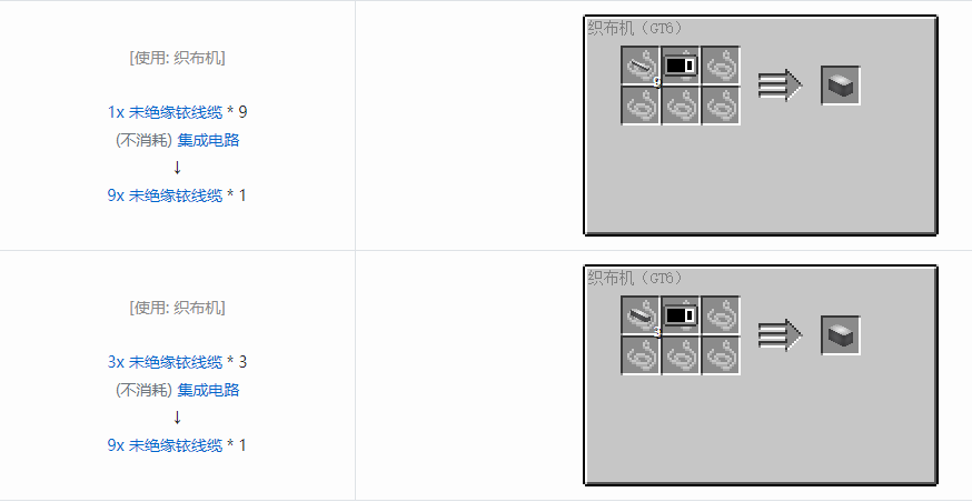 我的世界格雷科技6 9x 未绝缘线缆合成表大全