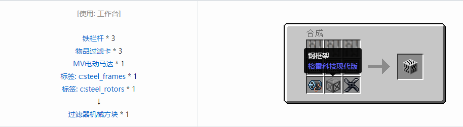 我的世界格雷科技现代版方块合成表大全