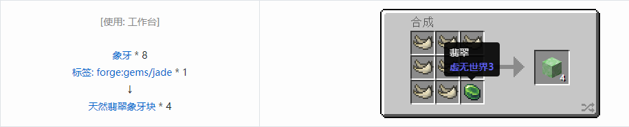 我的世界虚无世界3象牙块合成表大全