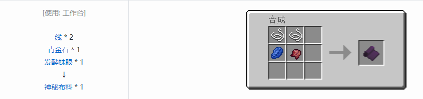 我的世界诡厄巫法材料合成表大全