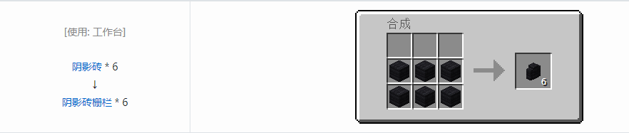 我的世界诡厄巫法阴影石装饰方块合成表大全