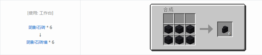 我的世界诡厄巫法阴影石装饰方块合成表大全