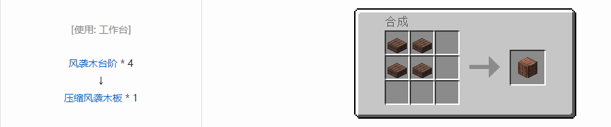 我的世界诡厄巫法风袭木装饰方块合成表大全