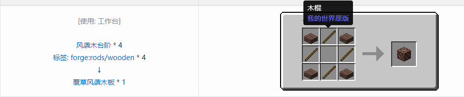 我的世界诡厄巫法风袭木装饰方块合成表大全