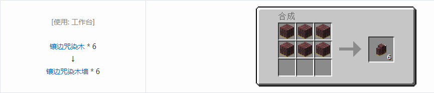 我的世界诡厄巫法咒染木装饰方块合成表大全