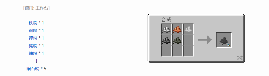 我的世界HBM的核科技模组粉末合成表大全