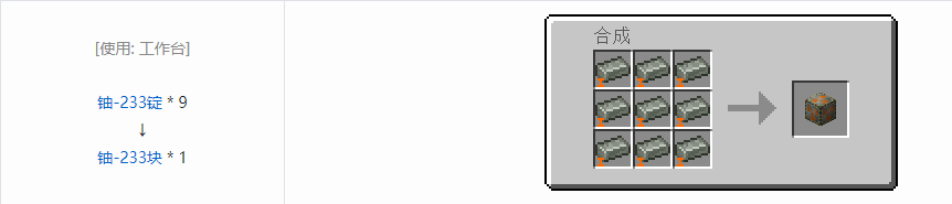 我的世界HBM的核科技模组块合成表大全