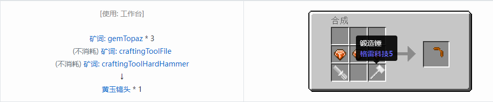 我的世界格雷科技社区版镐头合成表大全