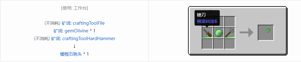 我的世界格雷科技社区版铲头合成表大全
