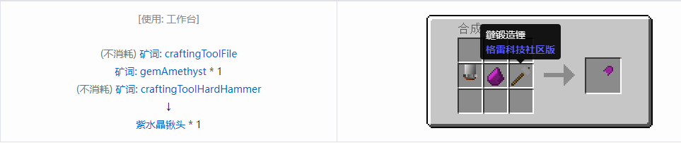 我的世界格雷科技社区版铲头合成表大全
