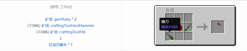 我的世界格雷科技社区版锄头合成表大全
