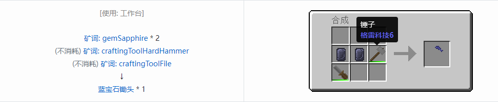 我的世界格雷科技社区版锄头合成表大全