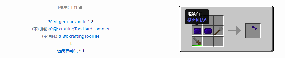 我的世界格雷科技社区版锄头合成表大全