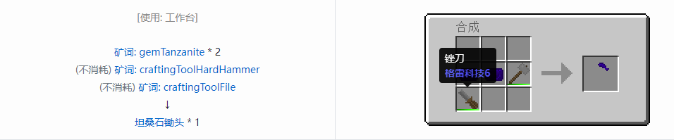 我的世界格雷科技社区版锄头合成表大全