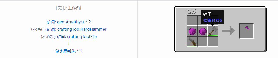我的世界格雷科技社区版锄头合成表大全