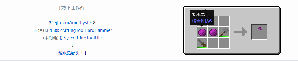 我的世界格雷科技社区版锄头合成表大全