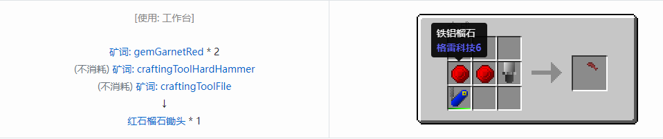 我的世界格雷科技社区版锄头合成表大全