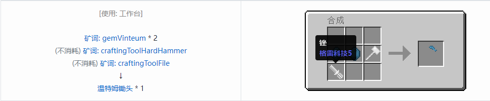 我的世界格雷科技社区版锄头合成表大全