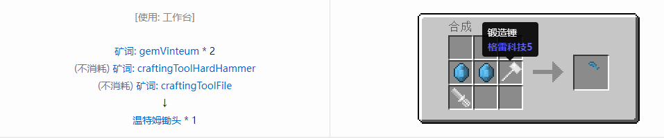 我的世界格雷科技社区版锄头合成表大全