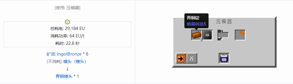 我的世界格雷科技社区版锤头合成表大全