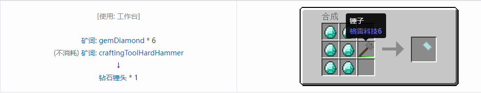我的世界格雷科技社区版锤头合成表大全