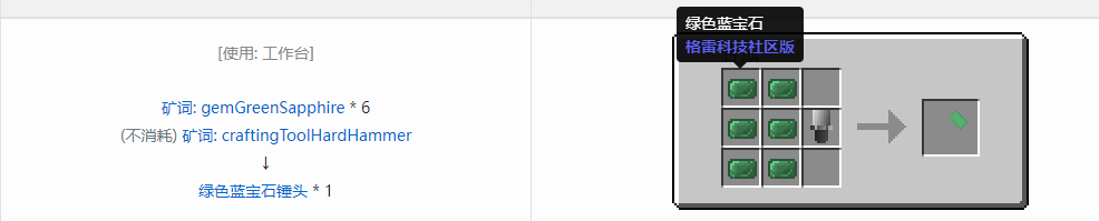 我的世界格雷科技社区版锤头合成表大全