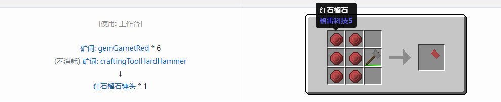 我的世界格雷科技社区版锤头合成表大全