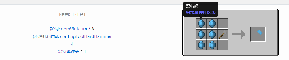 我的世界格雷科技社区版锤头合成表大全