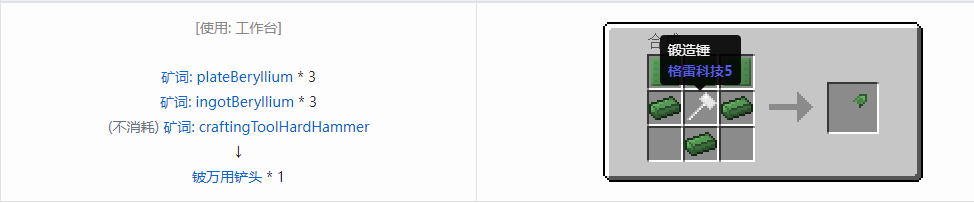 我的世界格雷科技社区版万用铲头合成表大全