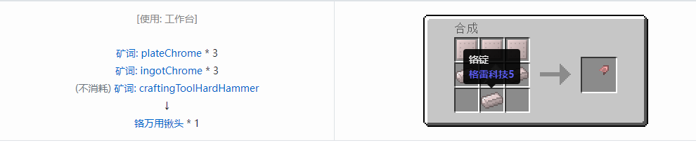 我的世界格雷科技社区版万用铲头合成表大全