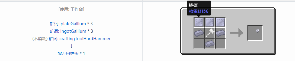我的世界格雷科技社区版万用铲头合成表大全