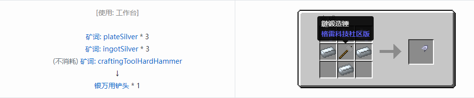 我的世界格雷科技社区版万用铲头合成表大全