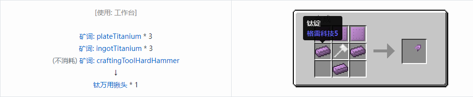 我的世界格雷科技社区版万用铲头合成表大全