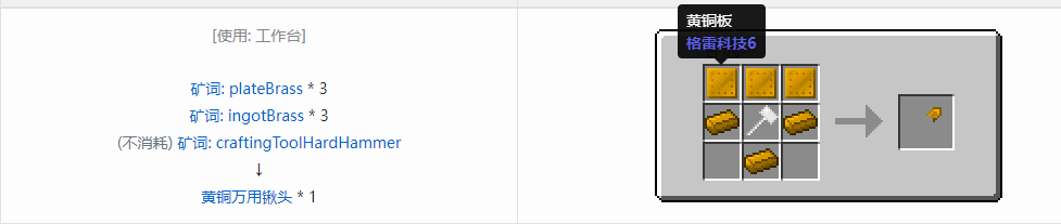 我的世界格雷科技社区版万用铲头合成表大全