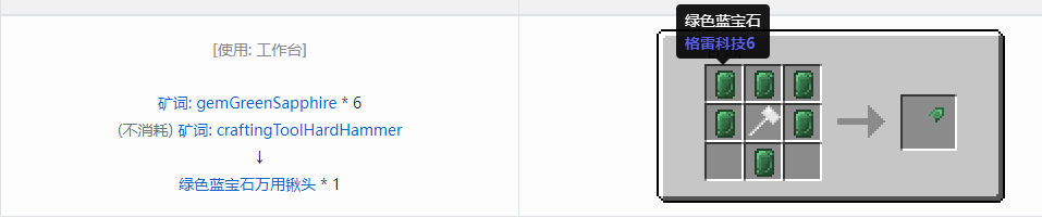 我的世界格雷科技社区版万用铲头合成表大全