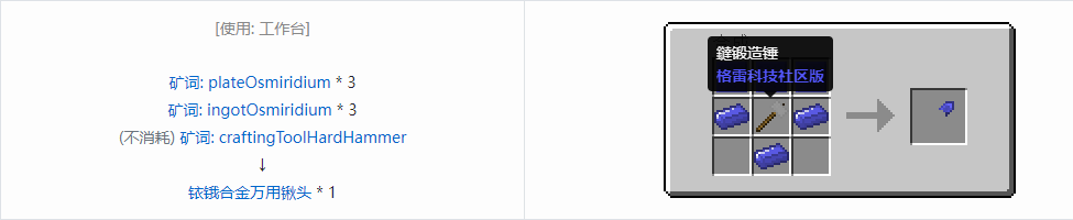 我的世界格雷科技社区版万用铲头合成表大全