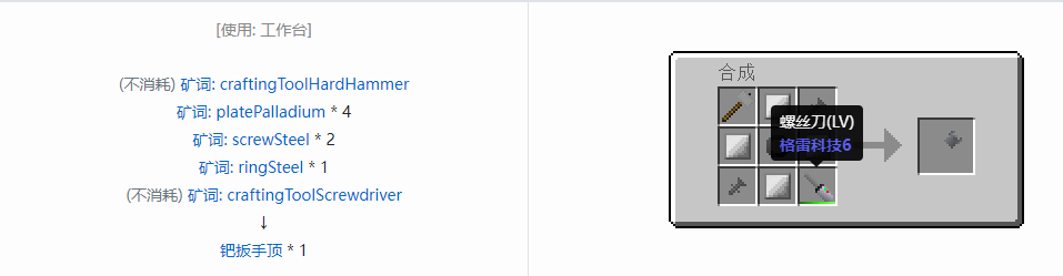 我的世界格雷科技社区版扳手顶合成表大全