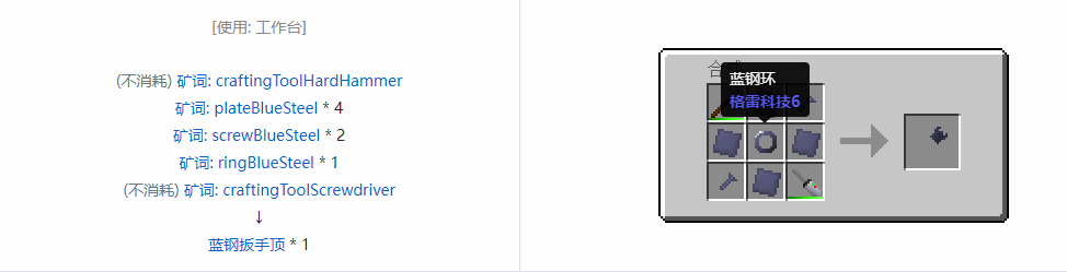 我的世界格雷科技社区版扳手顶合成表大全
