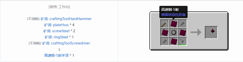 我的世界格雷科技社区版扳手顶合成表大全