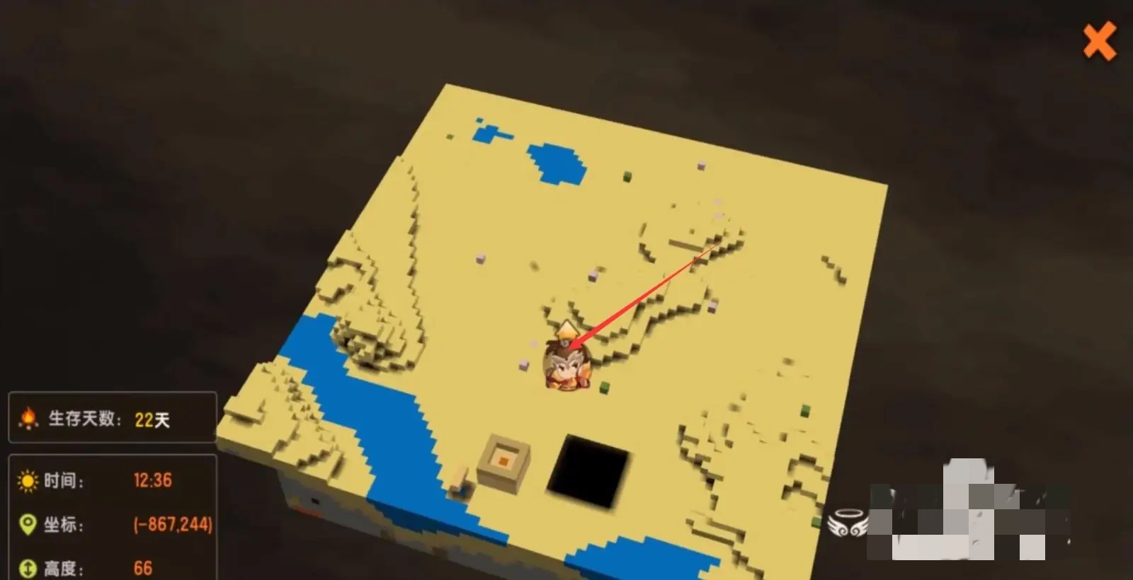 迷你世界沙漠宫殿在哪里