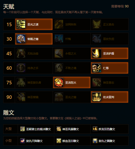 魔兽世界熊猫人之谜惩戒骑天赋雕文推荐