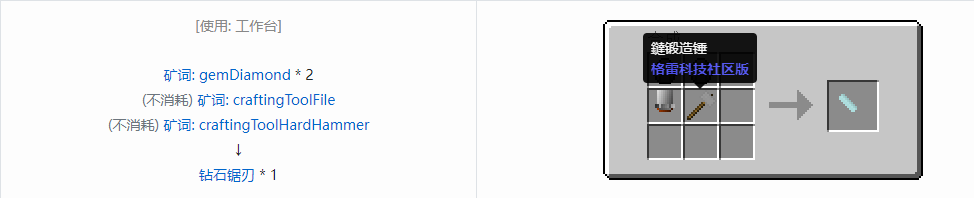 我的世界格雷科技社区版锯刃合成表大全