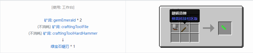 我的世界格雷科技社区版锯刃合成表大全
