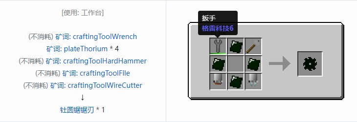 我的世界格雷科技社区版圆锯锯刃合成表大全