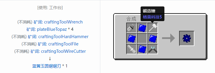 我的世界格雷科技社区版圆锯锯刃合成表大全