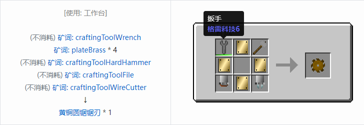 我的世界格雷科技社区版圆锯锯刃合成表大全