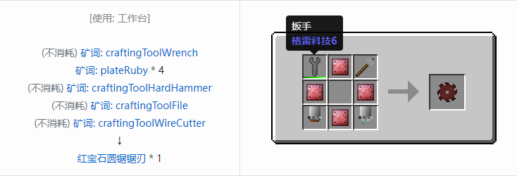 我的世界格雷科技社区版圆锯锯刃合成表大全
