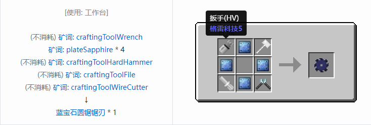 我的世界格雷科技社区版圆锯锯刃合成表大全